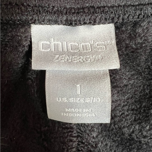 CHICOS Black Velvet Pants with Silver Zipper Accents/size 1 - Picture 6 of 7